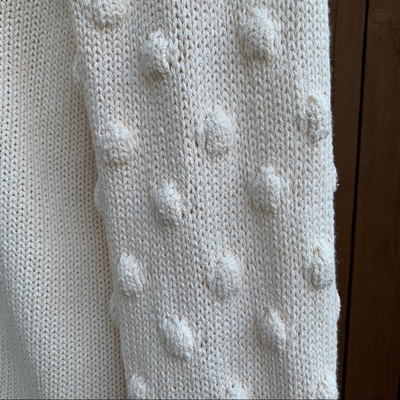 Vince Camuto | NWT Size Large Cream Sweater with Pom Pom Sleeves - Picture 11 of 15